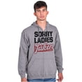 thumbnail image 3 of Sorry Ladies Taken Funny Boyfriend Men's Big & Tall Graphic Zip Up Hoodie Brisco Brands 2X, 3 of 5
