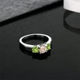thumbnail image 3 of Gem Stone King 1.00 Ct Round Peach Morganite Green Peridot 925 Sterling Silver Ring (Size 9), 3 of 5