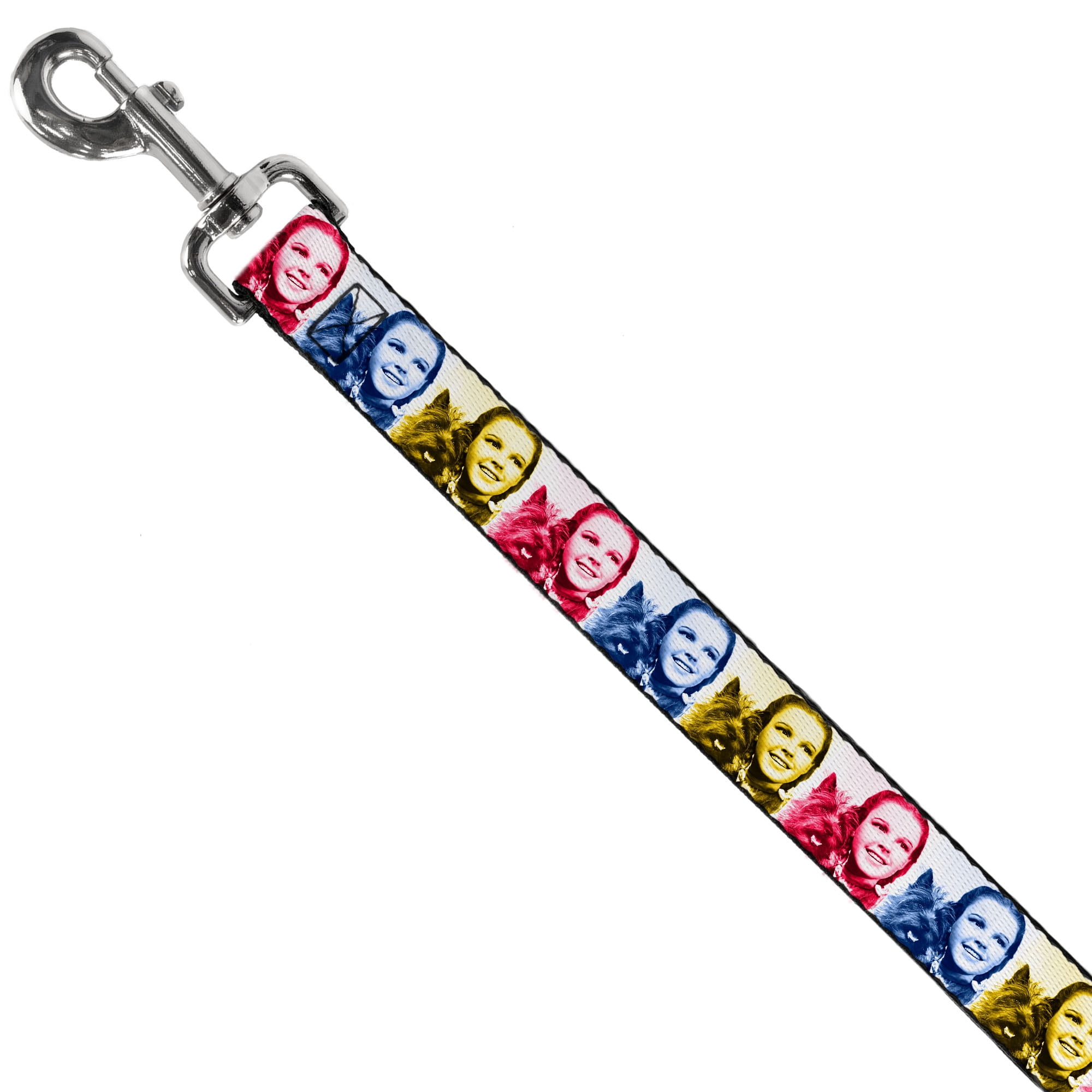 Movies Pet Leash, Dog Leash, The Wizard of Oz Dorothy and Toto Pose Blues Yellows Reds, 6 Feet Long 1.0 Inch Wide