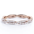 thumbnail image 1 of JeenMata Anillo de Bodas de Eternidad Trenzado con Diseño Pavé Forma Redonda de 0,5 Quilates, Baño de Oro Rosa de 18 K sobre Plata, 1 of 6