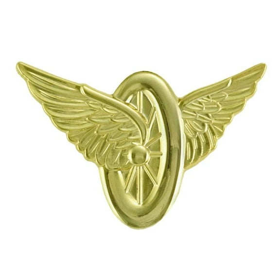 Hero’s Pride Wheel & Wings Lapel Pin, Gold Finish – 1-5/16" x 1", Pair