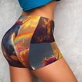 thumbnail image 4 of Haiem Rainbow Sunset Cloud White Horse No Front Seam Biker Shorts for Women Yoga Workout Gym Bike Shorts with Tummy Control Moisture-Wicking-XX-Large, 4 of 9