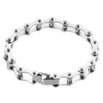 thumbnail image 6 of HINTRMENT 1Pack Mens Steel Bracelet in Silver Color for Weddings and Proms 0.31In, 6 of 8