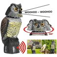 thumbnail image 1 of generic Owl Scarecrow Decoy 360 Rotating Head Realistic Sounds Garden Protector, 1 of 5