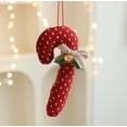 thumbnail image 4 of NWOKYZGH Farmhouse Christmas Burlap Candy Cane Christmas Tree Hanging Ornaments Decoration, 4 of 4
