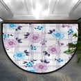 thumbnail image 2 of Vintage Flower Floral Half Round Door Mat, White Plaid Non-Slip Half Circle Area Rug Doormat Washable Half Moon Rug Indoor Entrance Doormat for Kitchen Bedroom Home Decor 24"x36", 2 of 7