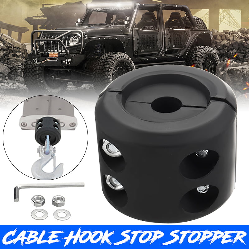 ATV UTV Winch Cable & Synthetic Rope Hook Stopper Cables Stop Accessory Part 