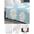 thumbnail image 6 of White Teal Daisy Queen Size Flat Sheet, Wrinkleproof & Fadeproof Cooling Flat Bed Sheet Only, Spring Summer Floral Farmhouse Breathable Soft Bedding Top Sheets 90 x 102 Inches, 6 of 8