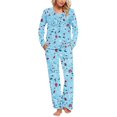 thumbnail image 1 of Tnhcen Ensemble de Pyjama pour Femmes en Coton Manches Longues Pjs Deux Pièces avec Poches, 1 of 5