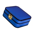 thumbnail image 3 of Caja de almacenamiento para joyas, caja de exhibición, soporte para aretes, brazalete de cuero PU Azul oscuro, 3 of 8