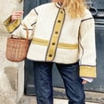 thumbnail image 3 of Button Up Winter Puffer Jacket for Women with Contrast Color Quilted Design, 3 of 6