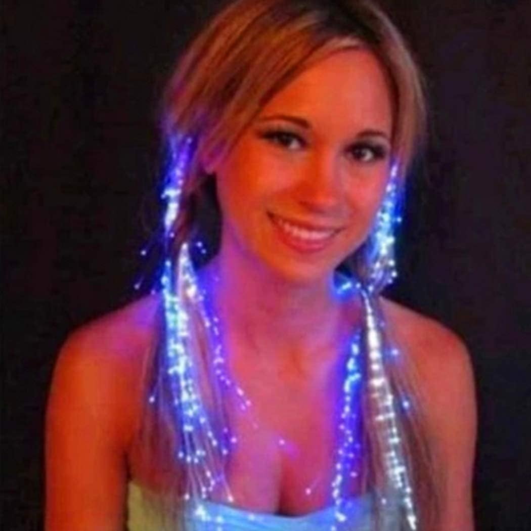 LINLIN Light Up Hair, LED Hair Extensions LED Hair Led Luminous Wig LED Luminous Braids Hair Fiber Jewelry Luminous