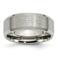 thumbnail image 1 of Titanium 8mm Beveled Edge Ring Man Wedding Classic Flat W/edge  For Dad Mens  For Him, 1 of 11