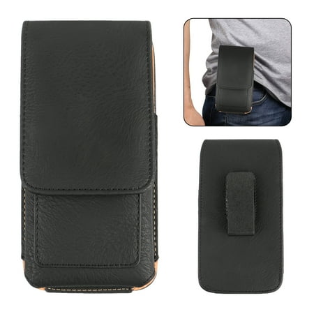 Leather Cell Phone Cover (Cell Phones Vertical Leather Case Pouch Cover Belt Clip Holster with Card Holder for 5.3