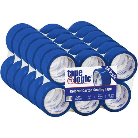 Tape Logic Carton Sealing Tape,2x55 yd.,Blue,PK36 T90122B