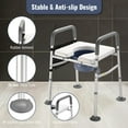 thumbnail image 4 of Yescom Raised Adjustable Toilet Seat w/ Steel Step Stool Bedside Commode Seniors, 4 of 10