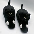 thumbnail image 1 of Zapatillas de gato abrazo de peluche para mujer y hombre, toboganes de invierno para el hogar, zapatos de suelo Kawaii, zapatillas peludas, mulas blancas para niña, 1 of 5