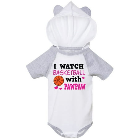 

Inktastic I Watch Basketball with Pawpaw Gift Baby Girl Bodysuit