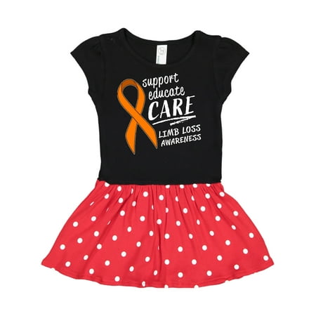 

Inktastic Support Educate Care Limb Loss Awareness Orange Ribbon Gift Toddler Girl Dress