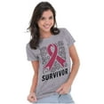 thumbnail image 3 of Survivor Breast Cancer Pink Ribbon Womens Fitted Plus Size Graphic Tee Brisco Brands 3X, 3 of 5