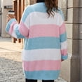 thumbnail image 4 of CaComMARK PI Women's Long Cardigan Sweaters Soft Open Front Oversized Colorblock Sweater with Pocket Blue, 4 of 7