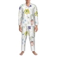 thumbnail image 3 of Sikiie Wildflowers Mens Pajama Set, Soft Warm Long Sleeve Sleepwear, Cozy Button-Down Pjs for Men-X-Large, 3 of 7
