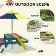 thumbnail image 6 of Wooden Kids Picnic Table Set with Parasol, Seating for 2 Children 3-6 Years Old, for Patio Backyard, Indoor Outdoor Use, 6 of 7