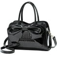 thumbnail image 1 of LHSHID Shiny Women Handbag Patent Leather Bowknot Purse Charm Glossy Top-Handle Satchel Tote Fashion Shoulder Bag, 1 of 7