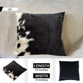 thumbnail image 3 of Velvet Cowhide Decorative Cushion Covers 15x15 Inches – Soft Natural Leather Accent Pillow for Living Room & Bedroom, 3 of 4