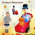 thumbnail image 3 of Costway 6 FT Thanksgiving Inflatable Turkey Pushing Pumpkin Cart Lighted Holiday Decor, 3 of 8
