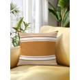thumbnail image 2 of Outdoor Pillows Waterproof, Farmhouse Burnt Orange Striped Bedding Throw Pillows with Insert for Couch Sofa Bed, Modern Minimalist Stripes 16x16 Inch Pillowcases Decorative Patio Pillow Set of 1, 2 of 8