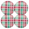 thumbnail image 2 of Ryvnso Plaid Lattice Red Round Plate Mats Dining Table Placemat 1 Piece for Holiday Decoration, 2 of 7