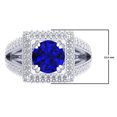 thumbnail image 3 of Dazzlingrock Collection 14K Round Blue Sapphire & White Diamond Ladies Halo Engagement Bridal Ring, White Gold, Size 7.5, 3 of 5