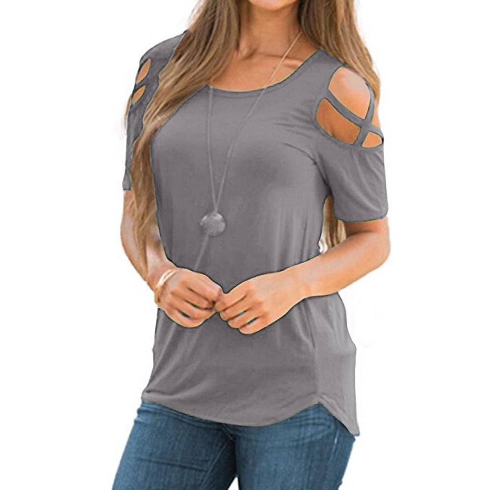 cold shoulder t shirt tops