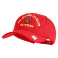 thumbnail image 2 of 2nd Marine Division Veteran Embroidered 6 Panel Structured Cotton Twill Cap Made in USA - Red OSFM, 2 of 5