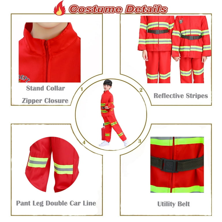NimJoy 9Pcs Red Fireman Costume for Boys 3-6 Years Kids Birthday Christmas Present - Role Play Firefighter Dress-up Set - Walmart.com NimJoy 9Pcs Red Fireman Costume for Boys 3-6 Years Kids Birthday Christmas Present - Role Play Firefighter Dress-up Set - Walmart.com