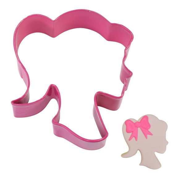 R&M International Doll Head 3.5" Cookie Cutter Fuchsia