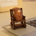 thumbnail image 4 of Dserhfy Solid Wood Carved Bear Figurine Mini Animal Figure Toy Model Statue Sculpture Desktop Decoration Ornament Festival Gift, 4 of 8