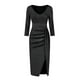 thumbnail image 4 of Moda mujer manga larga Sexy podría hombro cuello en V lentejuelas vestidos de fiesta vestido de oficina Fridja  NMB603, 4 of 5