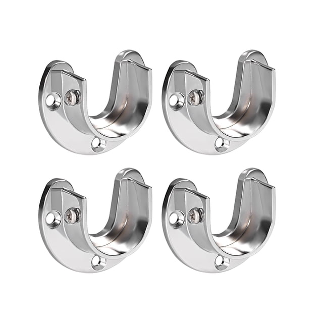 Unique Bargains Douilles de Tringle de Placard en Alliage de Zinc, Support de Tringle de Garde-Robe, 4 Pcs, 32mm Dia(en U)