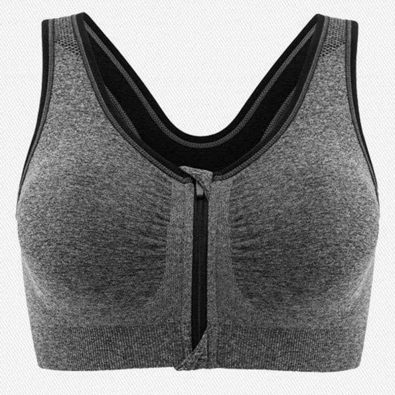 Levmjia Sports Bras For Women Plus Size Clearance Women's Double Buckle  Fitness Vest High Strength Shockproof Sports Underwear Anti-sagging Large