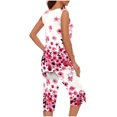 thumbnail image 5 of Conjunto de Verano para las Mujeres Impreso Cuello Redondo sin Mangas Y Pantalones, Casual de Dos Piezas para las Mujeres, 5 of 5