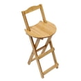 thumbnail image 3 of Folding Bamboo Stool Portable Tall Chair Bar Stool Foldable Porch Kitchen Chair, 3 of 14