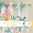 thumbnail image 6 of Teal Red Coastal Kitchen Curtains Window Panels, Retro Beach Nautical Sea Turtle Coral Insulated Window Treatment Curtain, Grommet Curtains for Bedroom/Living Room/Bathroom, 2 Piece 52"Wx45"L, 6 of 8