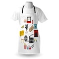 thumbnail image 4 of Cinema Apron, Movie Theater Composition with Stage Ticket Popcorn Camera Director Seat, Unisex Kitchen Bib with Adjustable Neck for Cooking Gardening, Adult Size, Multicolor, by Ambesonne, 4 of 4