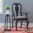 thumbnail image 2 of Linon Adrian Arm Chair Grey Upholstered Seat with Frame in Dark Brown Beechwood, 2 of 9