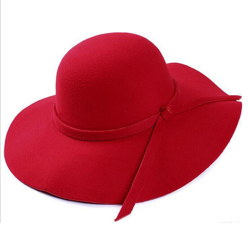 Wool Felt Wide Brim Sun Hat Fedora Cloche Bowler Cap EINSKEY Womens Floppy Hat