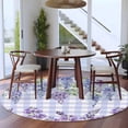 thumbnail image 3 of Round Rug 6Ft Washable Non-Slip, Purple Flowers Circle Area Rugs for Living Room Bedroom, Weeping Spring Floral Checkered Pastoral Indoor Floor Mats Carpet Runner for Home Decor Aesthetic, 3 of 8