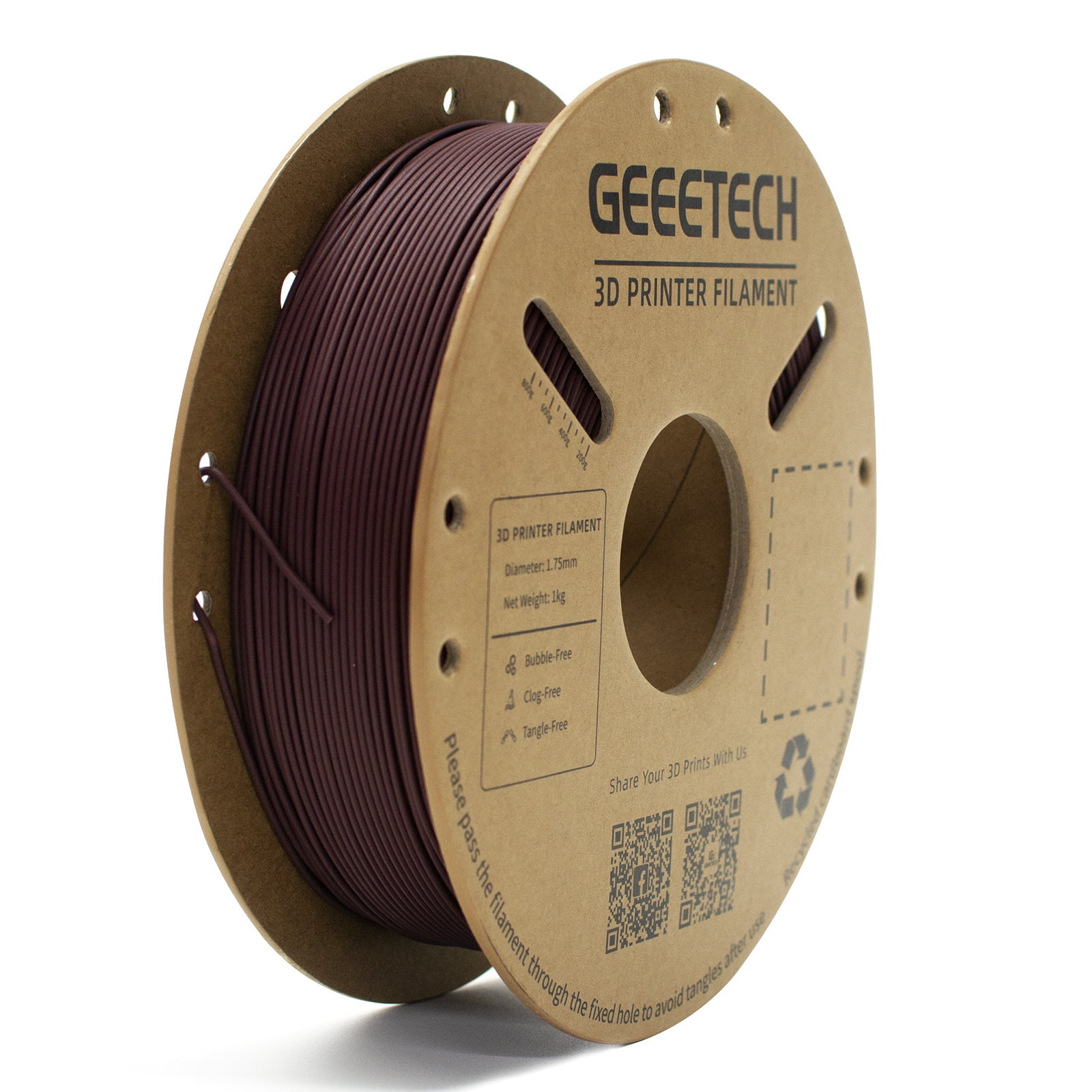 Geeetech 5pcs 3D Printing PLA Carbon Fiber Filament 1.75mm Dimensional Accuracy +/- 0.03mm 5kg(11 ib) Brick Red