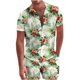 thumbnail image 1 of Traje de camisa informal de dos piezas con pantalones cortos de manga corta para hombre Pompotops  oipoqjl35640, 1 of 8